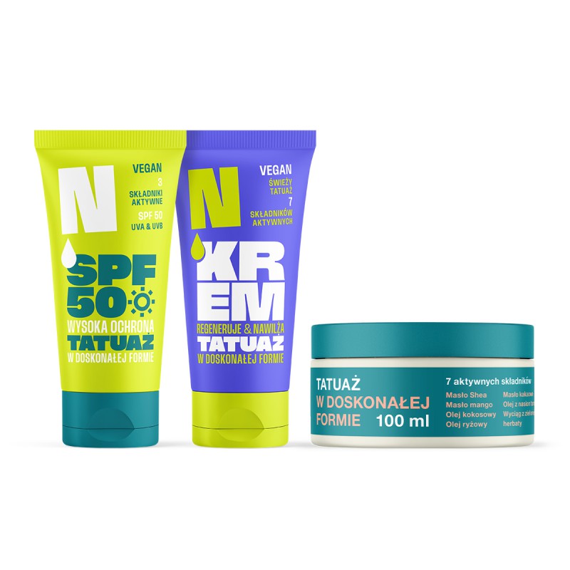 Zestaw: Krem ochronny SPF50 + Krem do świeżego tatuażu + Masło Neba®
