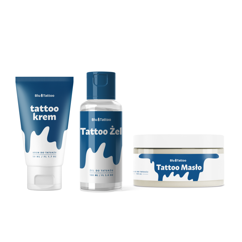 Zestaw Blu Tattoo: Żel 100 ml, Krem 50 ml, Masło