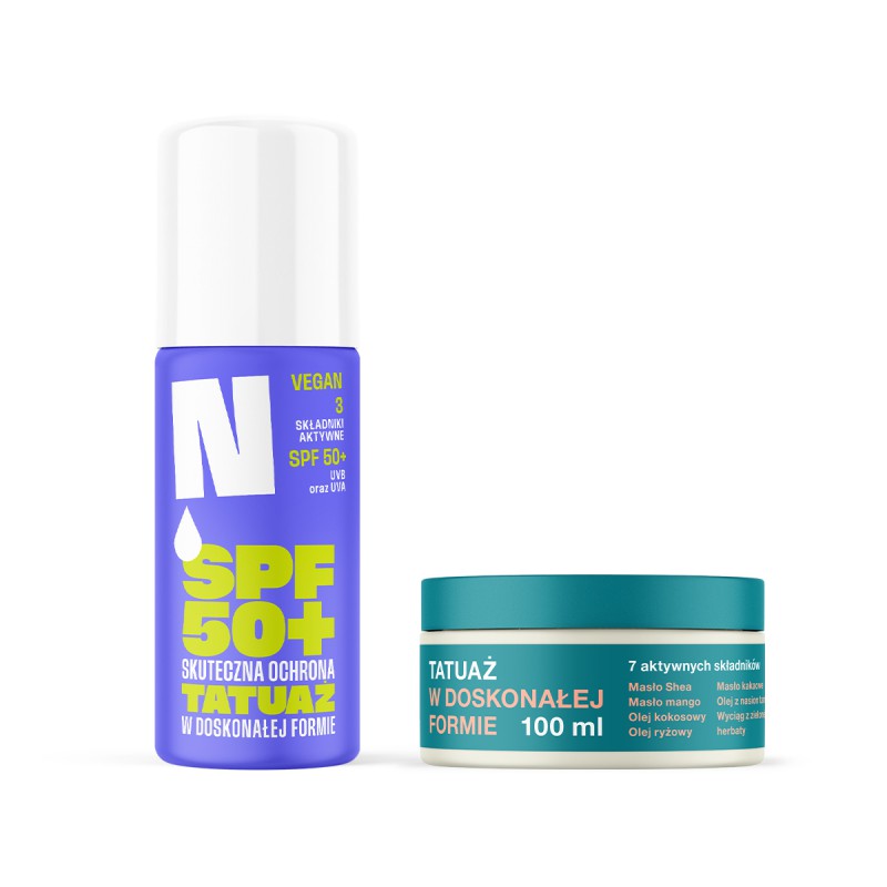 Zestaw: Spray ochronny SPF50+ i Masło do tatuażu Neba®