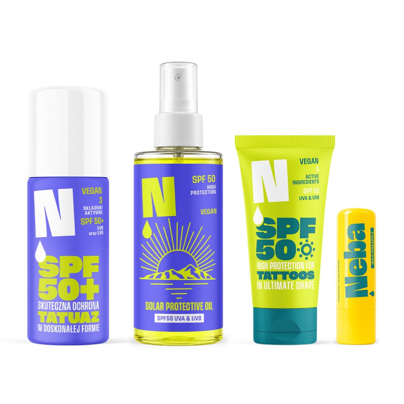 Zestaw SPF: Spray + Olejek + Krem ☀️ Pomadka w prezencie