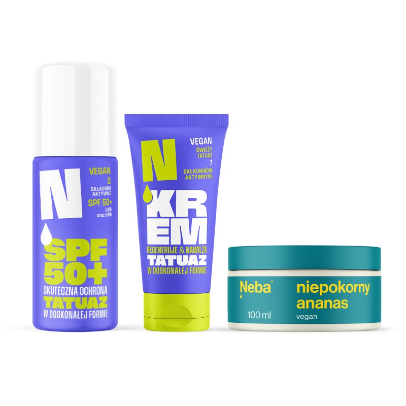 Zestaw: Krem + Masło + Spray ochronny SPF 50+  Neba®