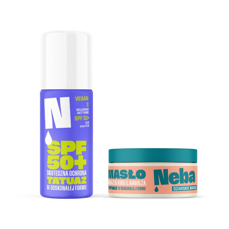 Zestaw: Spray ochronny SPF50+ i Masło do tatuażu Neba®