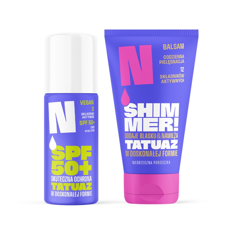 Zestaw: Spray ochronny SPF50+ i Balsam Shimmer! Niegrzeczna Porzeczka Neba®
