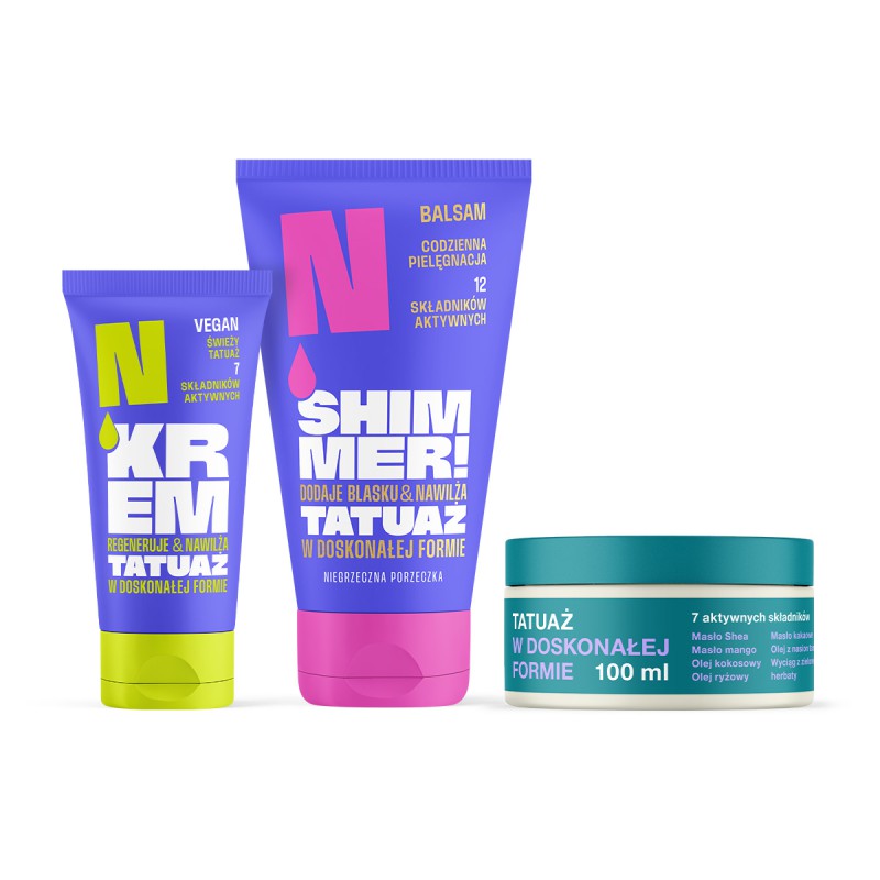Zestaw: Balsam Shimmer! + Krem do świeżego tatuażu + Masło do tatuażu Neba®