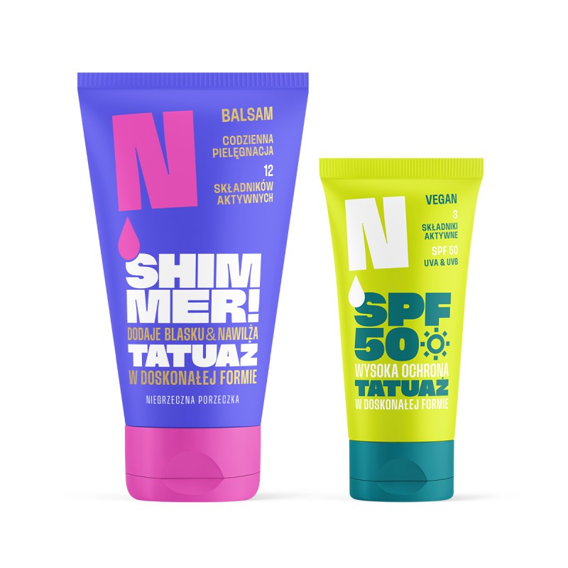 Zestaw: Balsam Shimmer! Niegrzeczna Porzeczka + Krem ochronny SPF50 Neba®