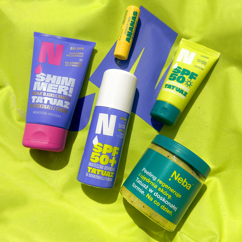 SUN SET: Shimmer! + Peeling + Krem SPF50 + Spray SPF50+