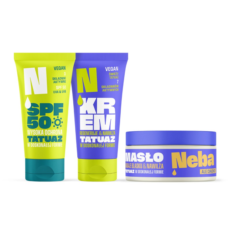 Zestaw: Krem ochronny SPF50 + Krem do świeżego tatuażu + Masło Neba®
