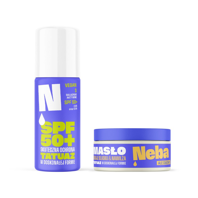 Zestaw: Spray ochronny SPF50+ i Masło do tatuażu Neba®