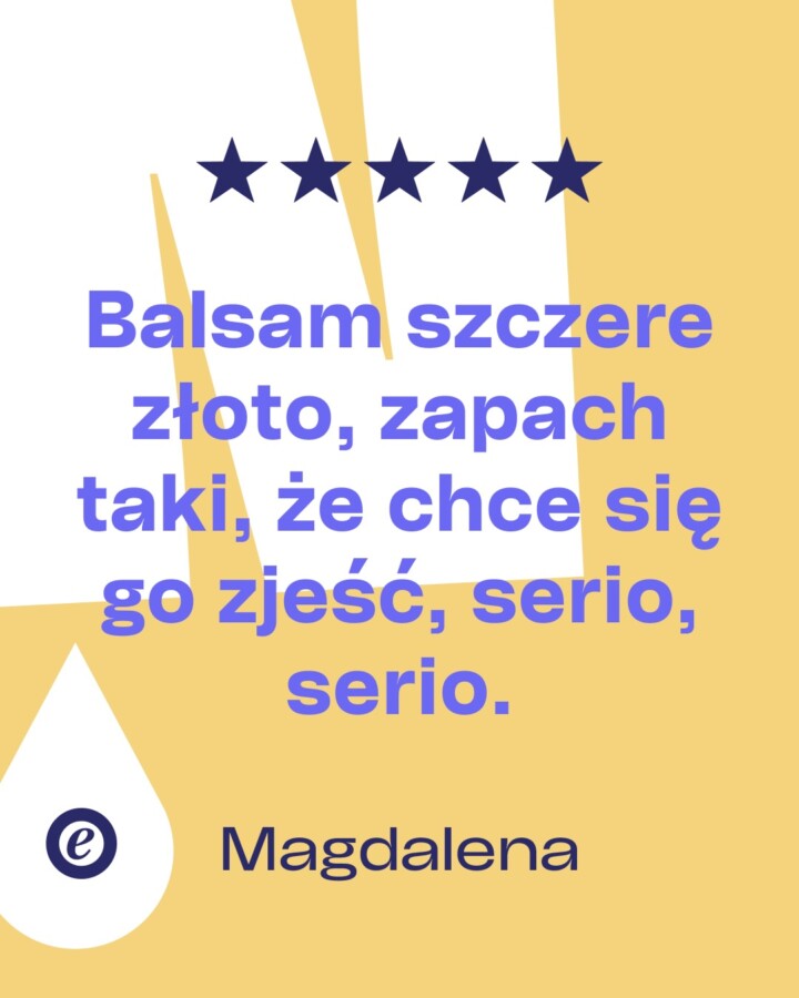 Post na Instagramie @neba.pl: Magdalena napisała krótko: „Balsam szczere złoto, zapach taki, że chce się go zj…